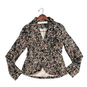 Anthropologie Daughters of the Liberation Velvet Floral Blazer jacket